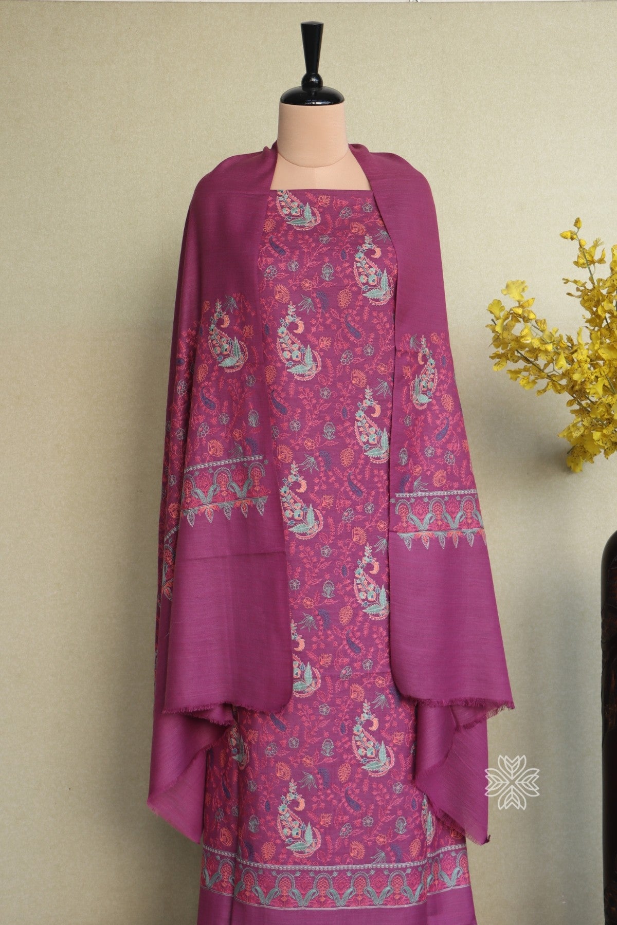 Kashmiri Embroidered Salwar Suit for winter