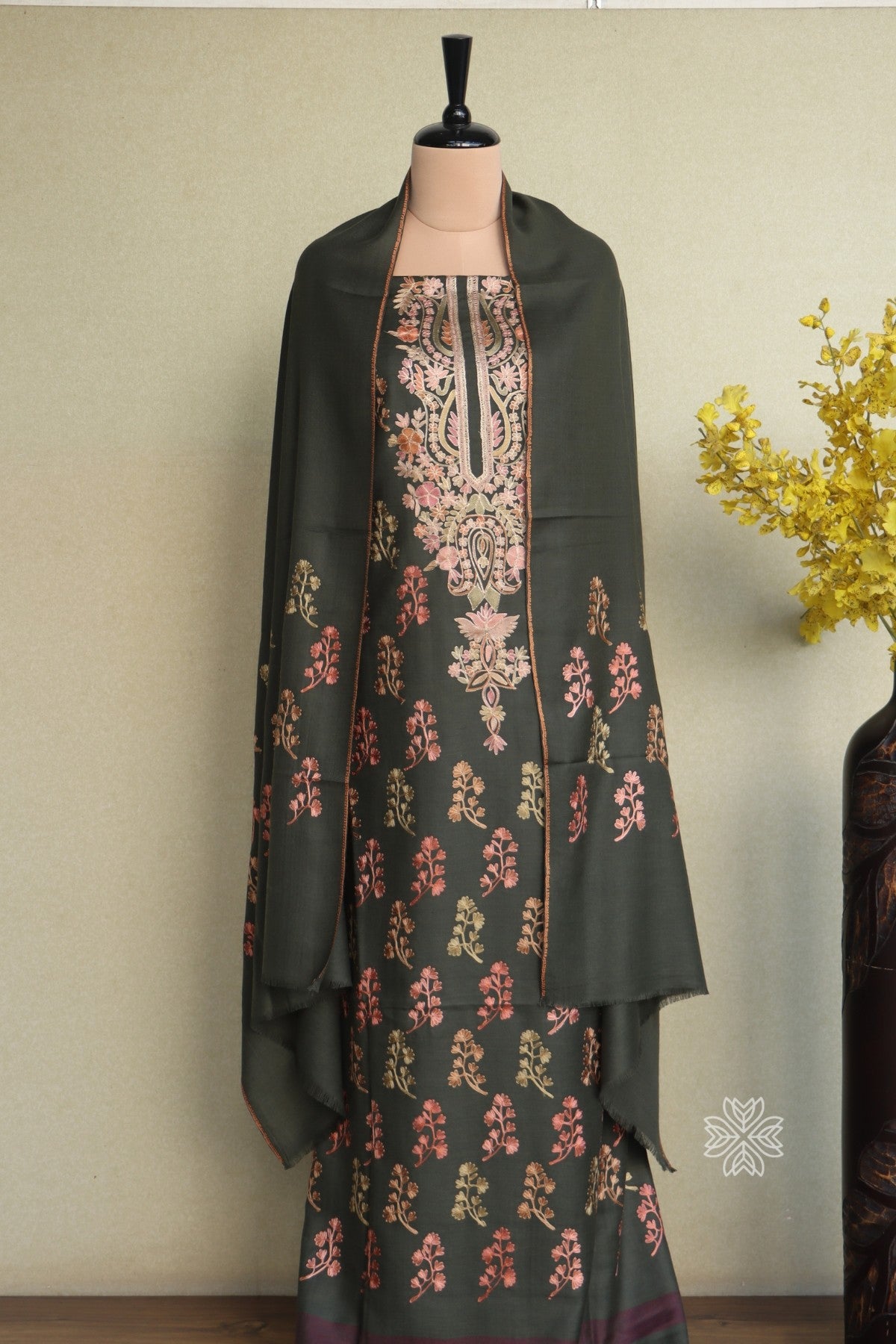 Kashmiri Embroidered Salwar Suit for winter