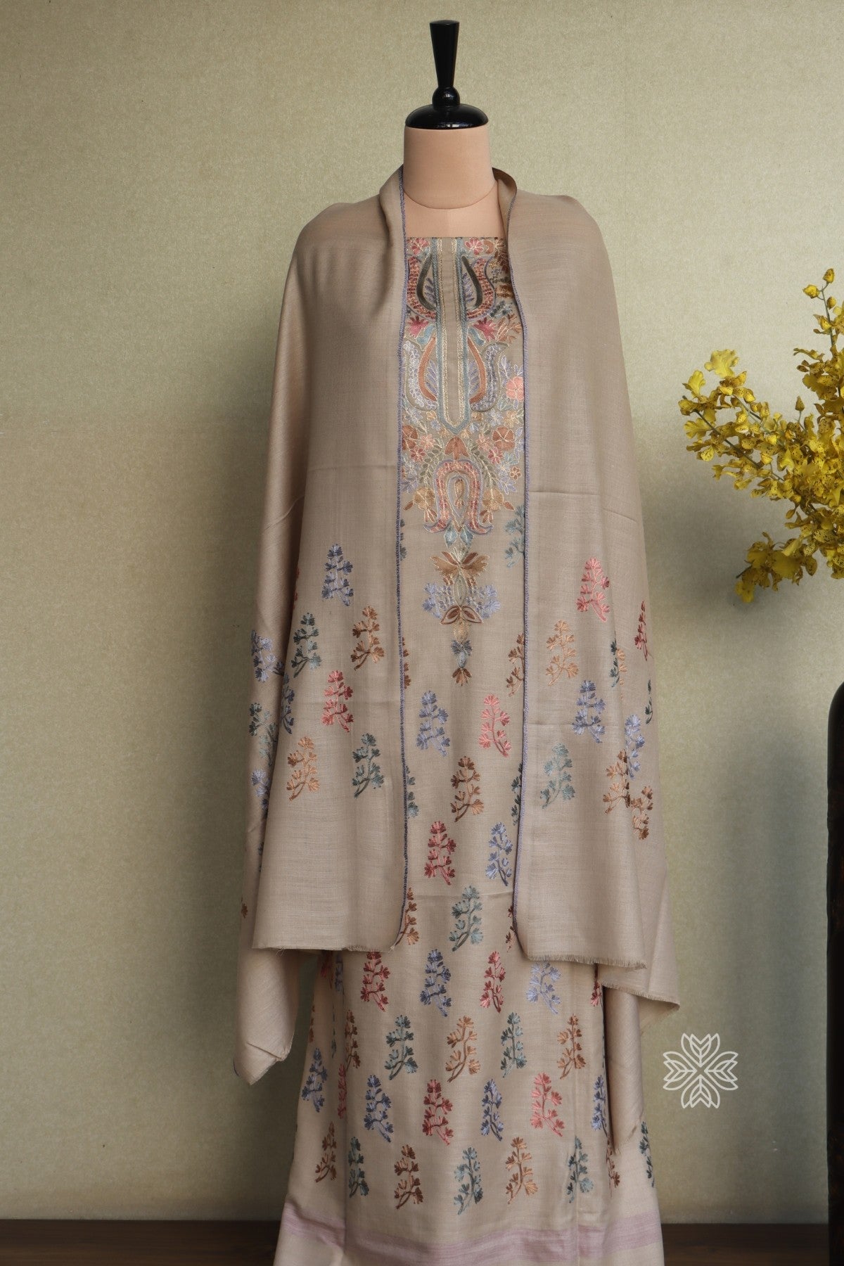Kashmiri Embroidered Salwar Suit for winter