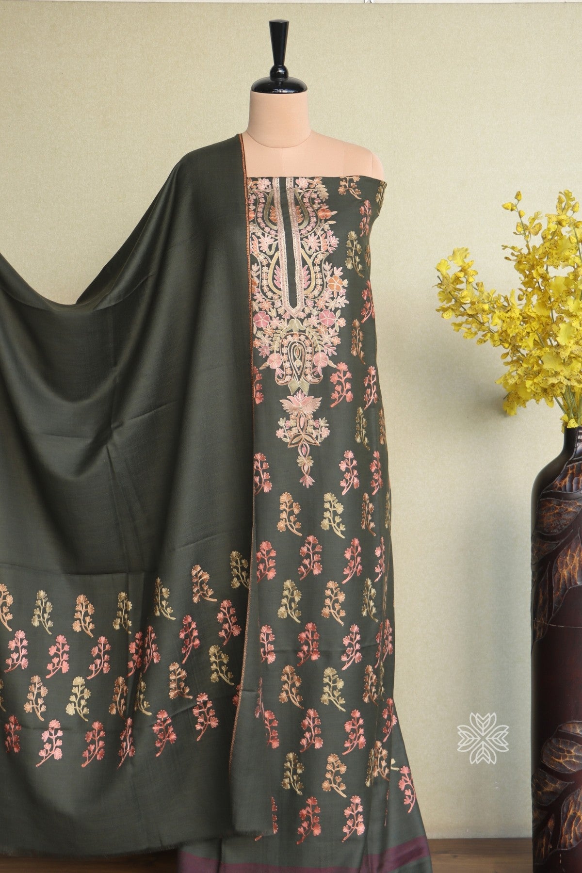 Kashmiri Embroidered Salwar Suit for winter