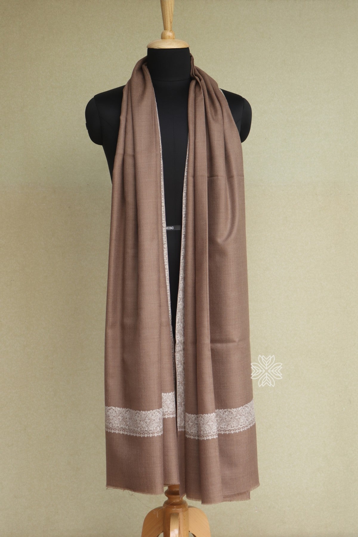 Mens Shawl with embroidered border