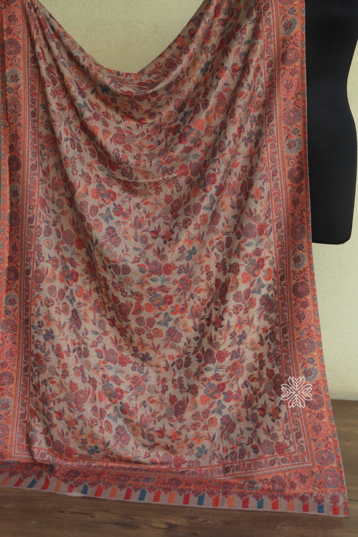 Beige Kani Fine Wool Shawl