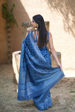 Blue Kani Chanderi Silk Saree