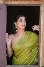 Mehandi Green Kani Chanderi Silk Saree