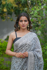 Light Grey Kani Chanderi Silk Saree