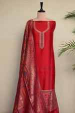 Kashmiri Kani Darbar Silk Suit with moonlight shawl