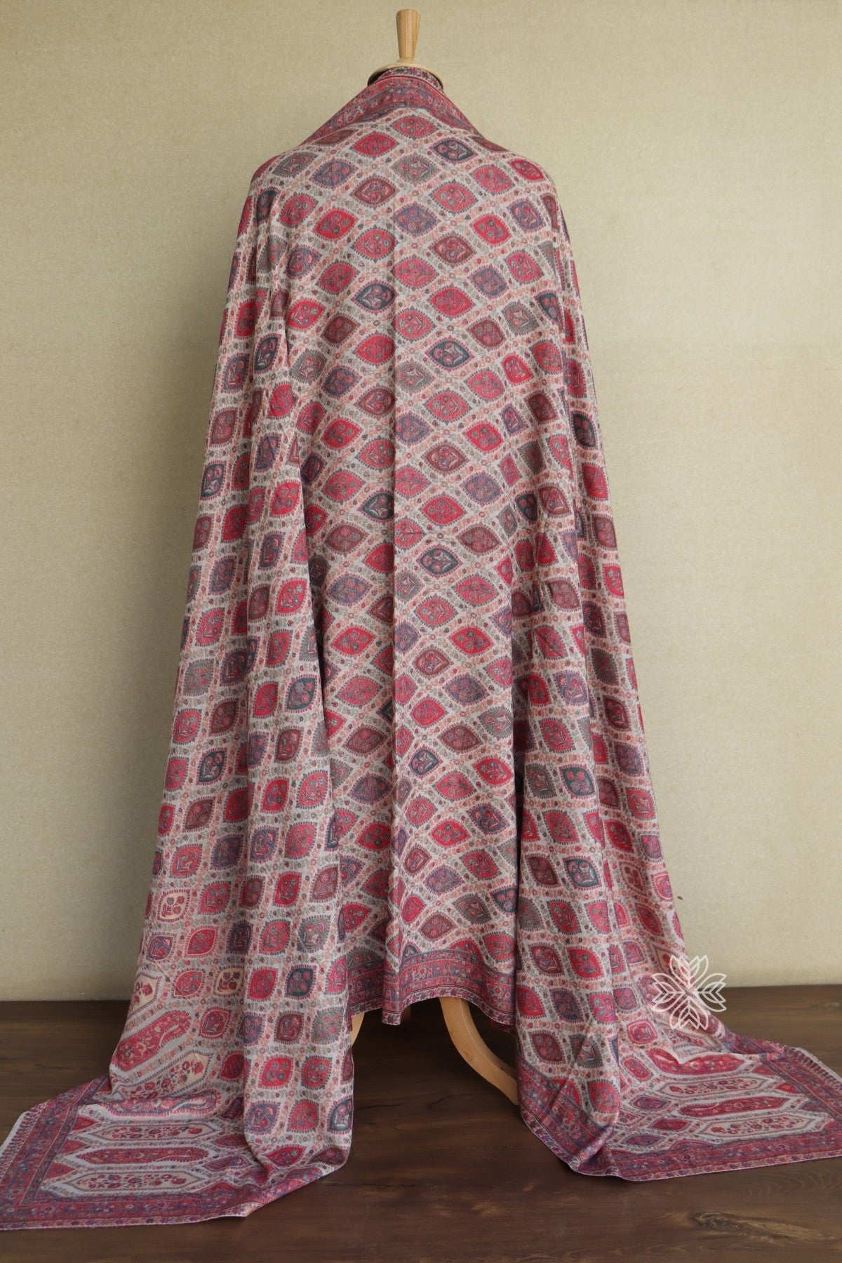 Beige Kani Men Fine Wool Shawl