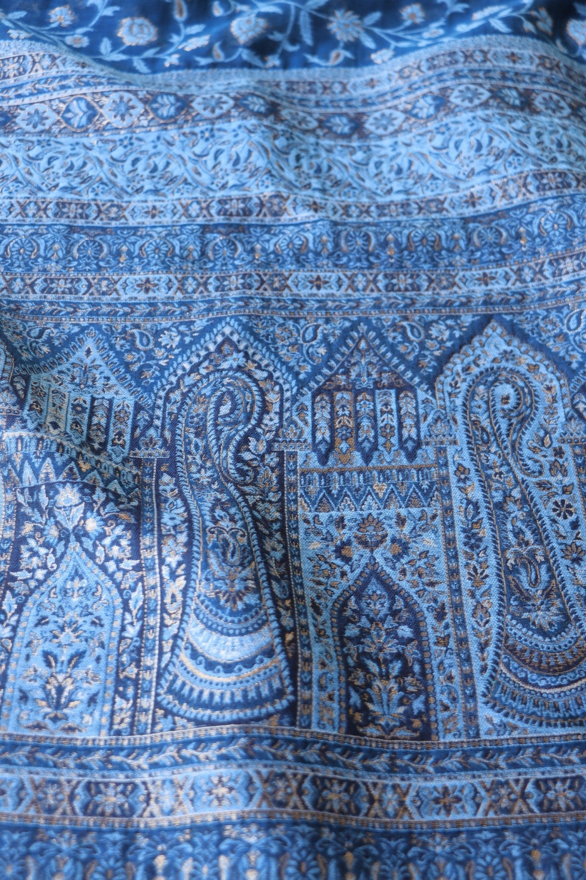 Blue Kani Chanderi Silk Saree