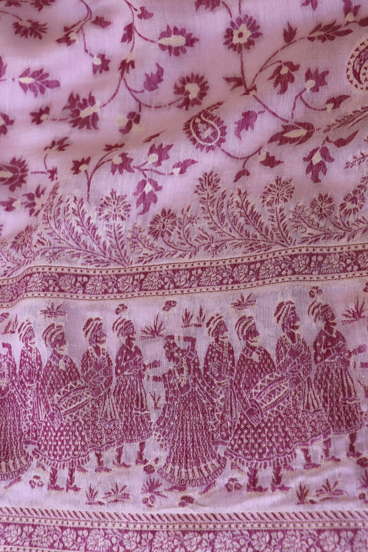 Mauve Pink Kani Chanderi Silk Saree