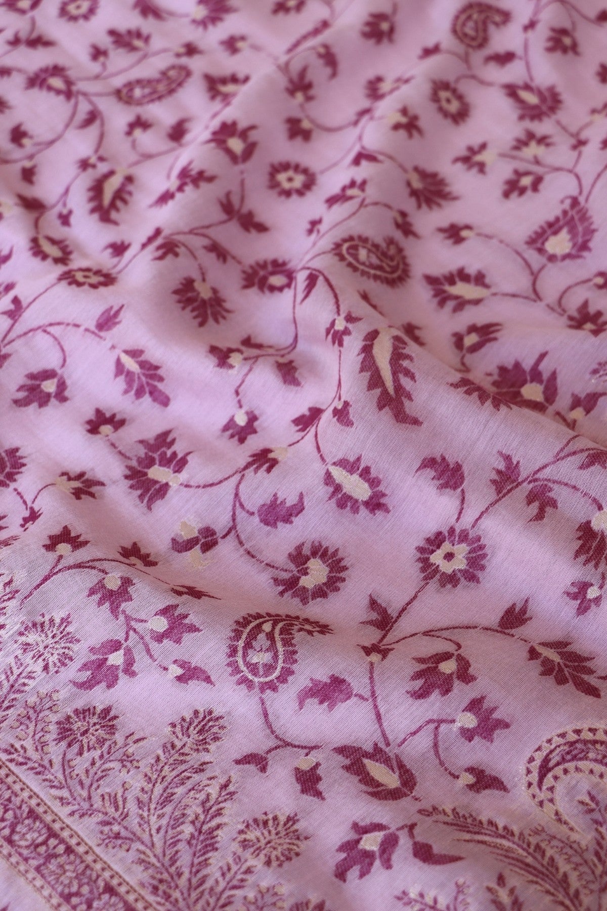 Mauve Pink Kani Chanderi Silk Saree