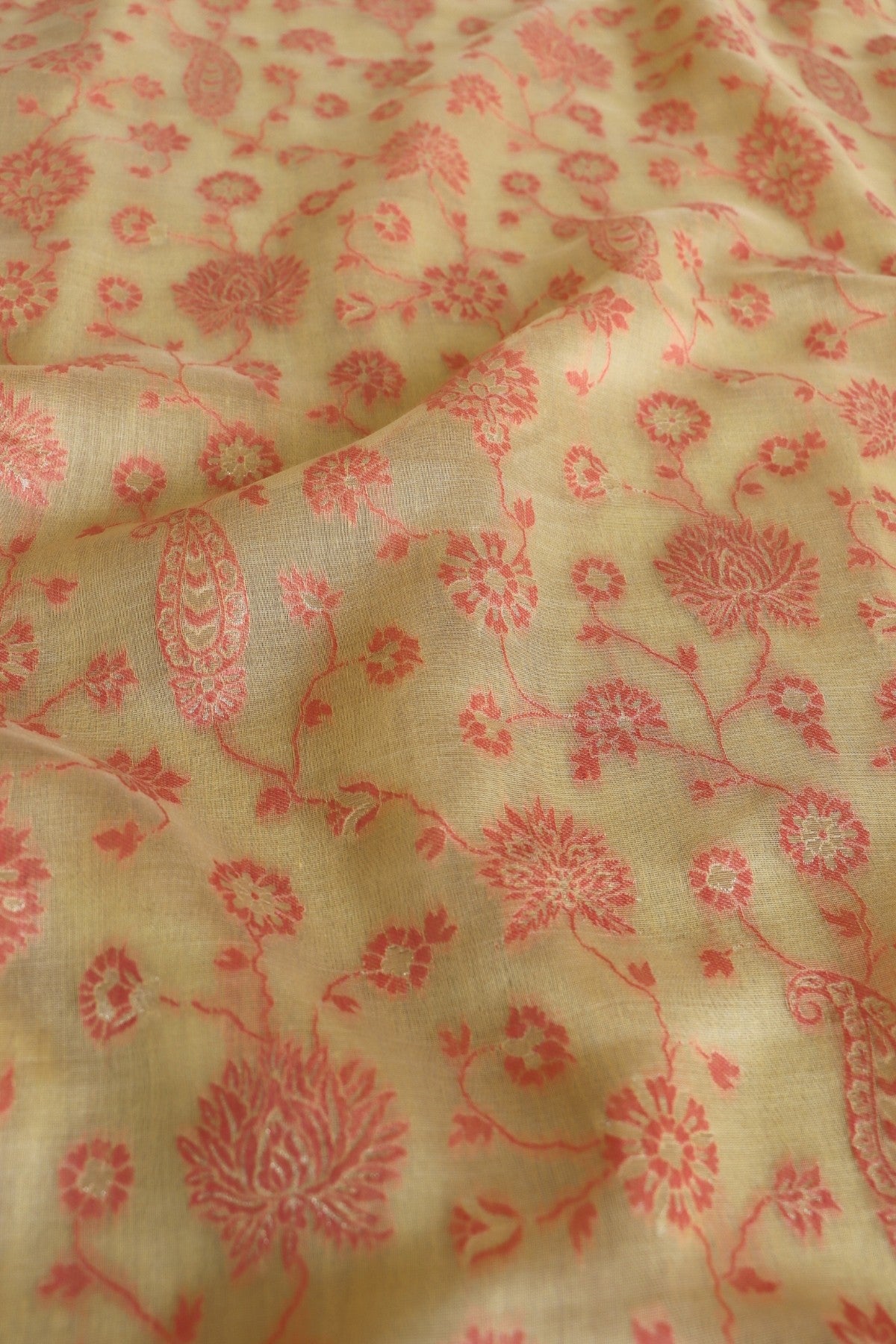 Yellow Kani Chanderi Silk Saree