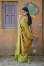 Mehandi Green Kani Chanderi Silk Saree