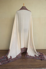 Off White Men Fine Wool Jamawar Border Shawl