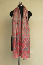 Beige Floral Kani Fine Wool Shawl