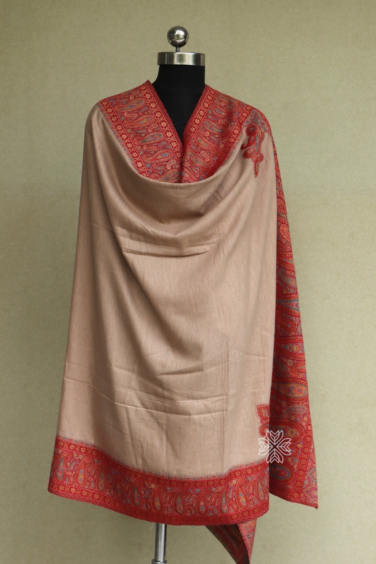 Beige Kani Fine Wool Shawl