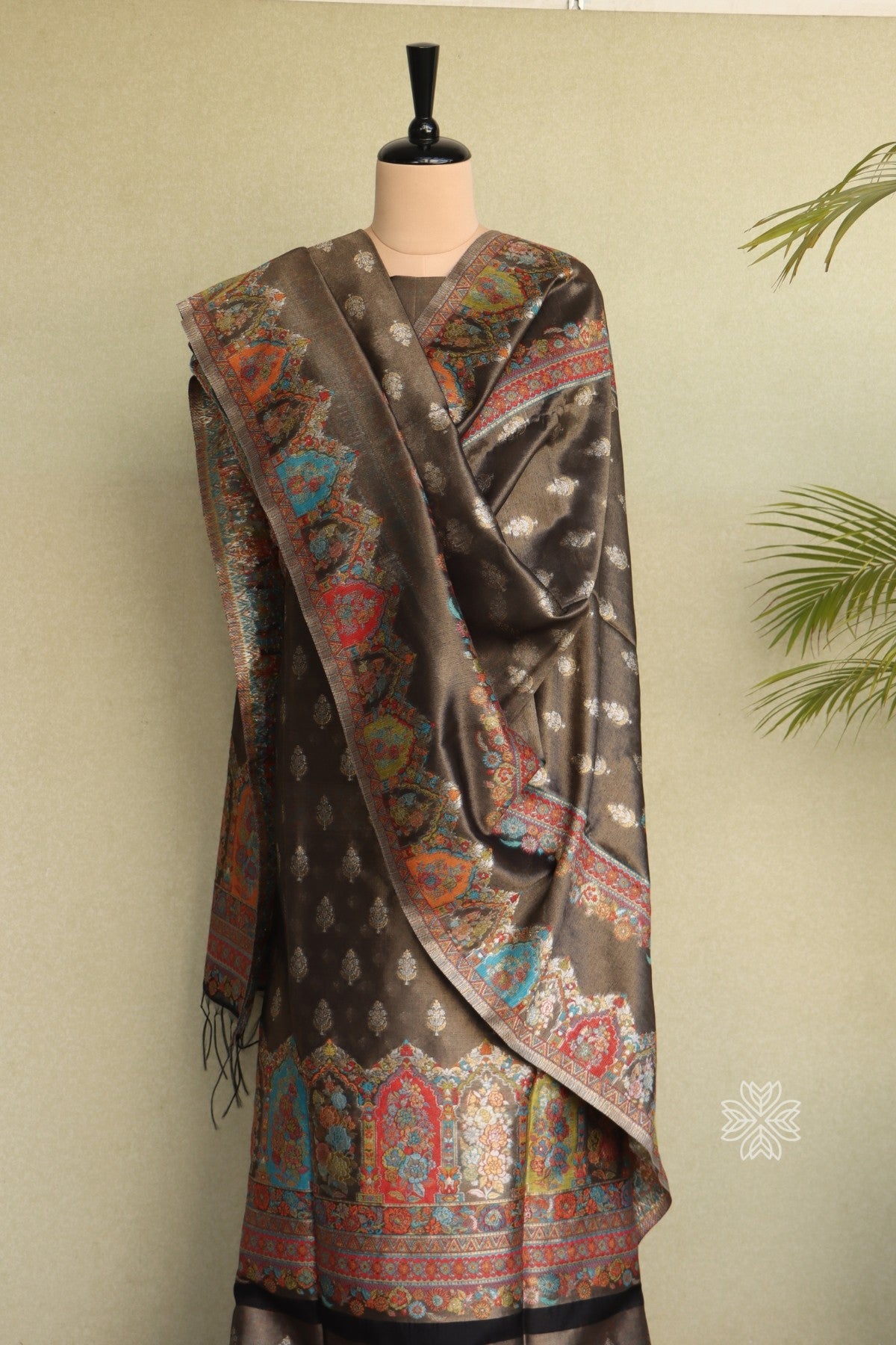 Black Kani Tissue Silk Suit