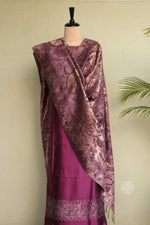 Purple Kani Silk Suit with Tissue Silk Dupatta