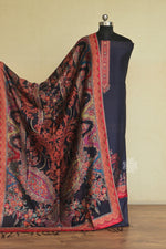 Navy Blue Kani Silk Suit