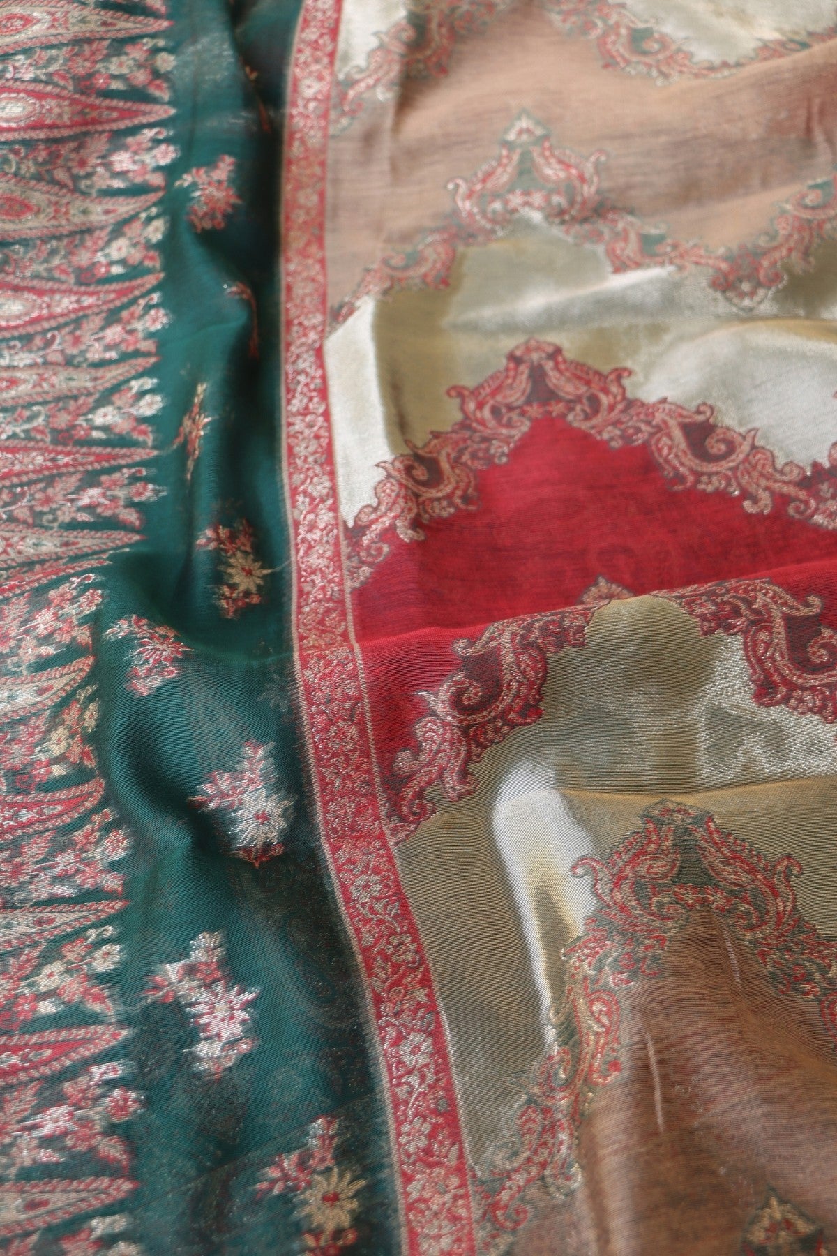 Green Kani Silk Suit with Zari Dupatta