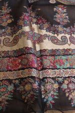Smoky Black Kani Silk Suit with Tissue Silk Dupatta