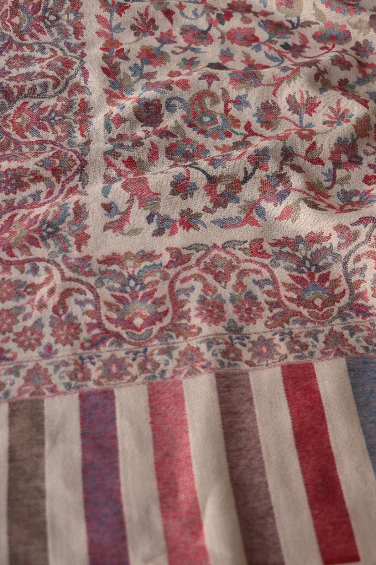 Beige Kani Men Fine Wool Shawl