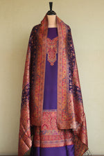 Purple Kani Silk Suit with Allover Dupatta