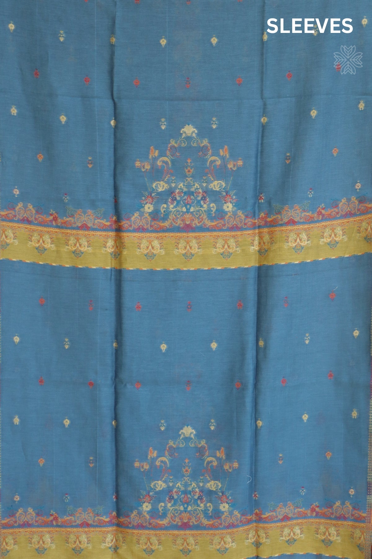 Grey Kani Silk Linen Suit with Floral Dupatta