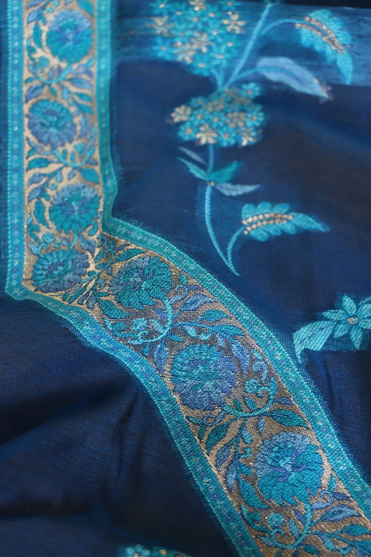 Blue Kani Silk Suit
