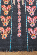 Black Embroidered Stole