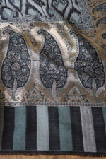 Black Kani Ikkat Fine Wool Shawl
