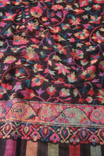 Black and Off White Reversible Kani Fine Wool Shawl