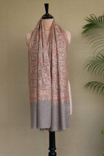 Beige Sozni Jamawar Pashmina Shawl