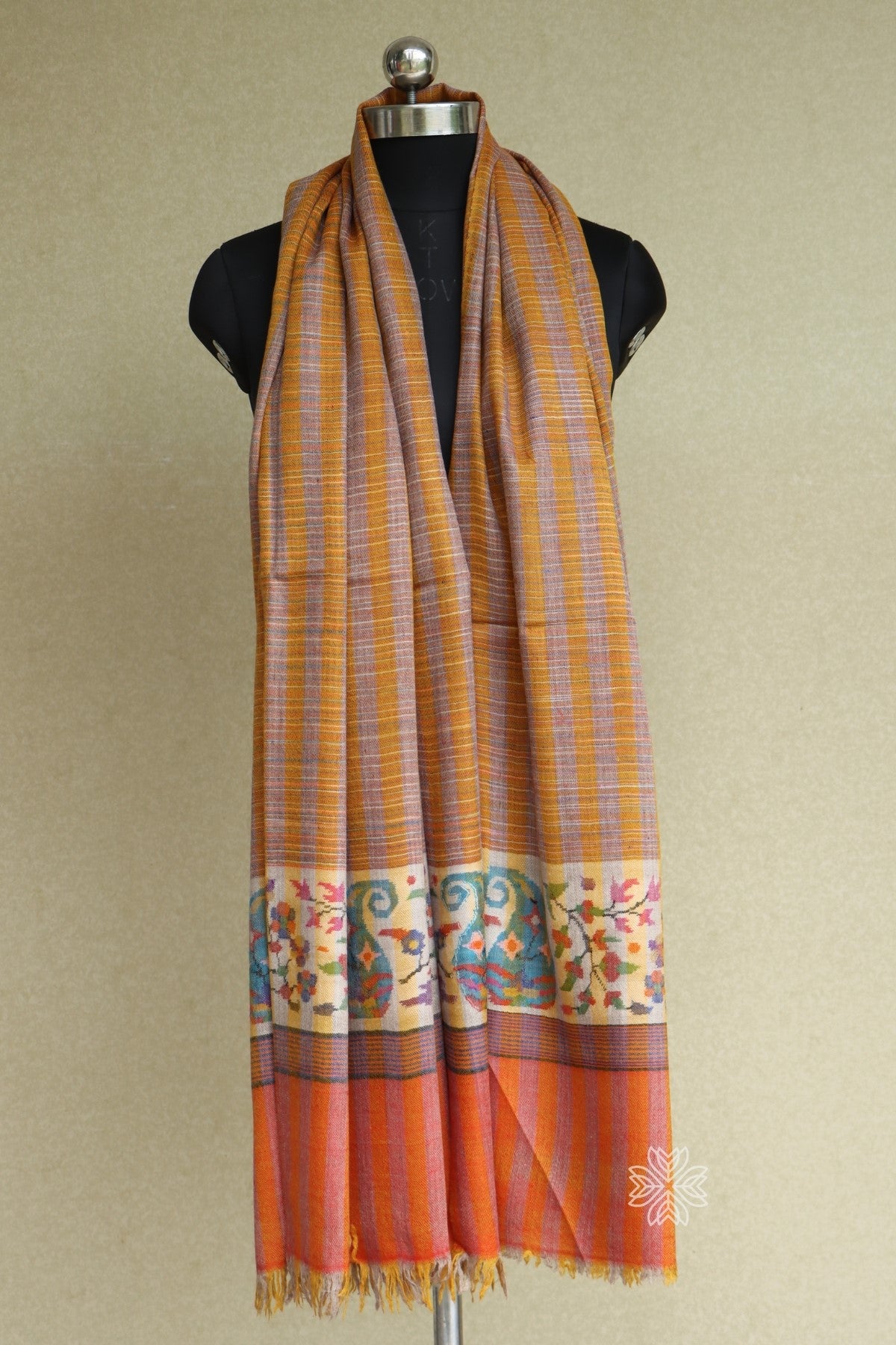 Mustard Yellow Kani Pashmina Shawl