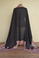 Black Men Fine Wool Jamawar Border Shawl