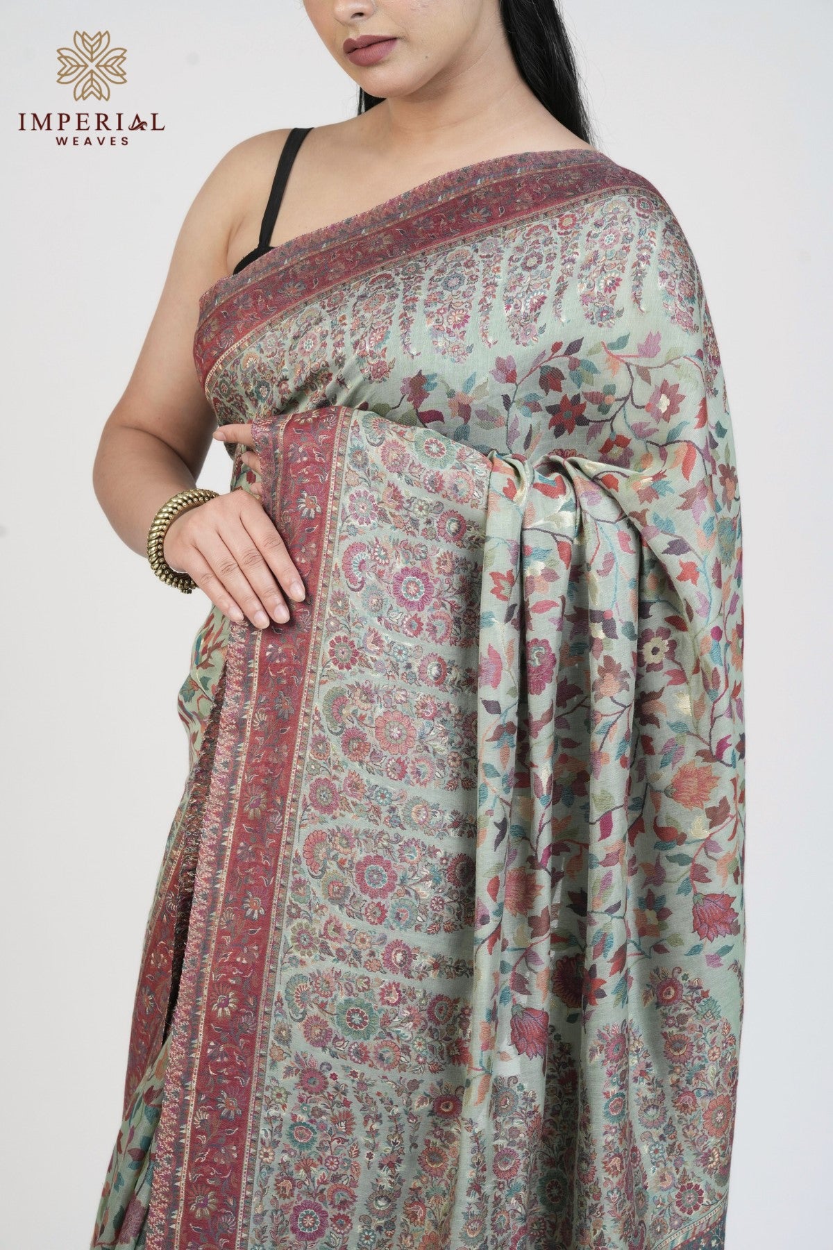 Sage Green Kani Silk Saree