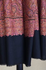 Black Sozni Jamawar Pashmina Shawl