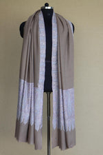 Brown Sozni Pashmina Shawl