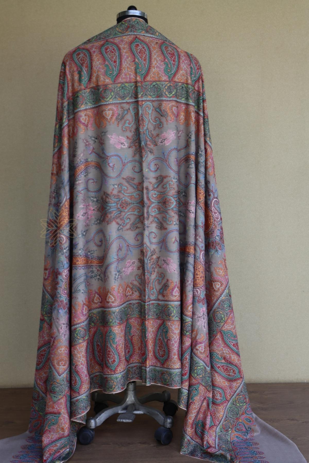 Natural Coloured Sozni Pashmina Shawl