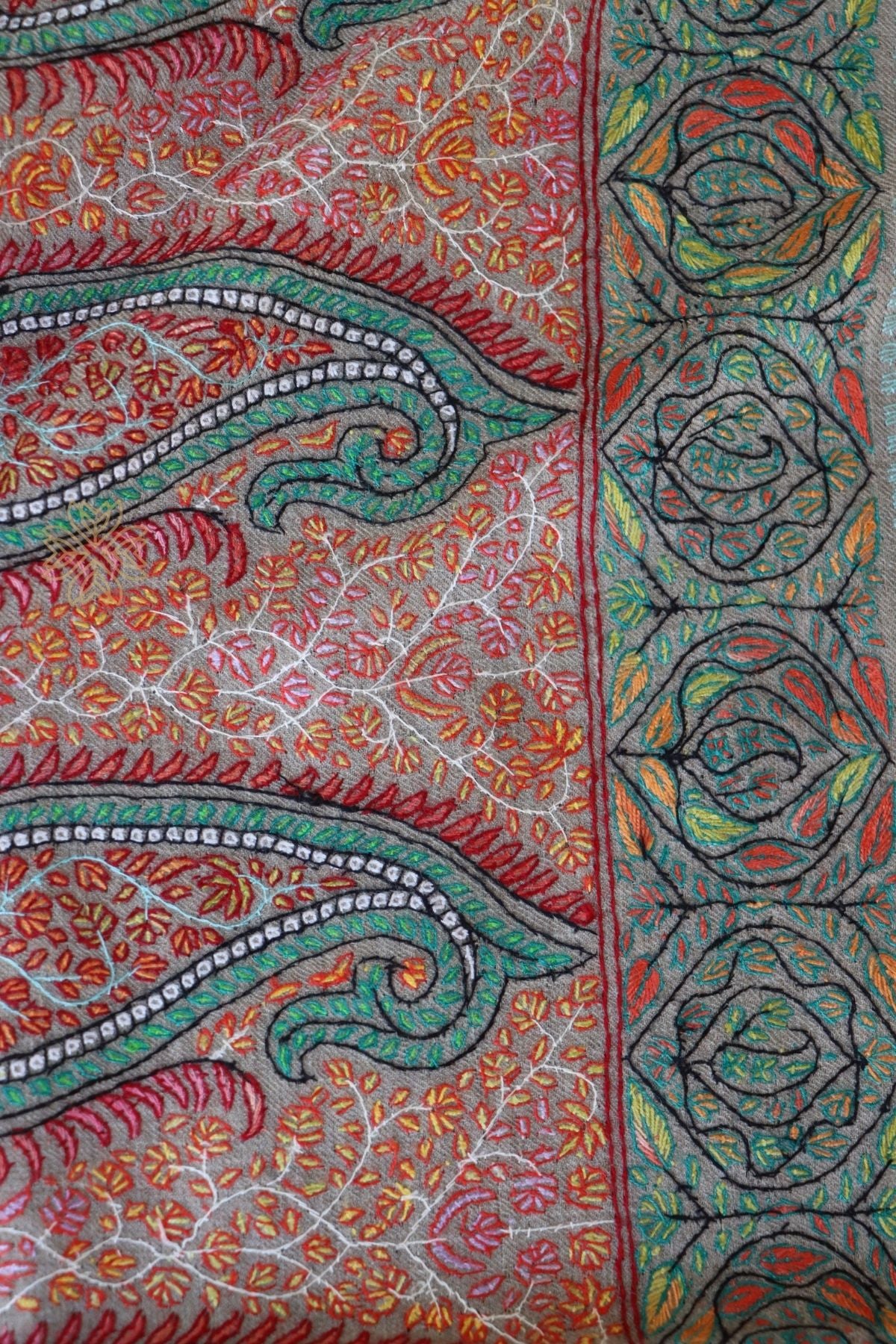 Natural Coloured Sozni Pashmina Shawl