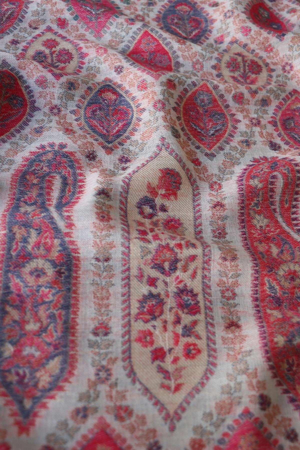 Beige Kani Men Fine Wool Shawl