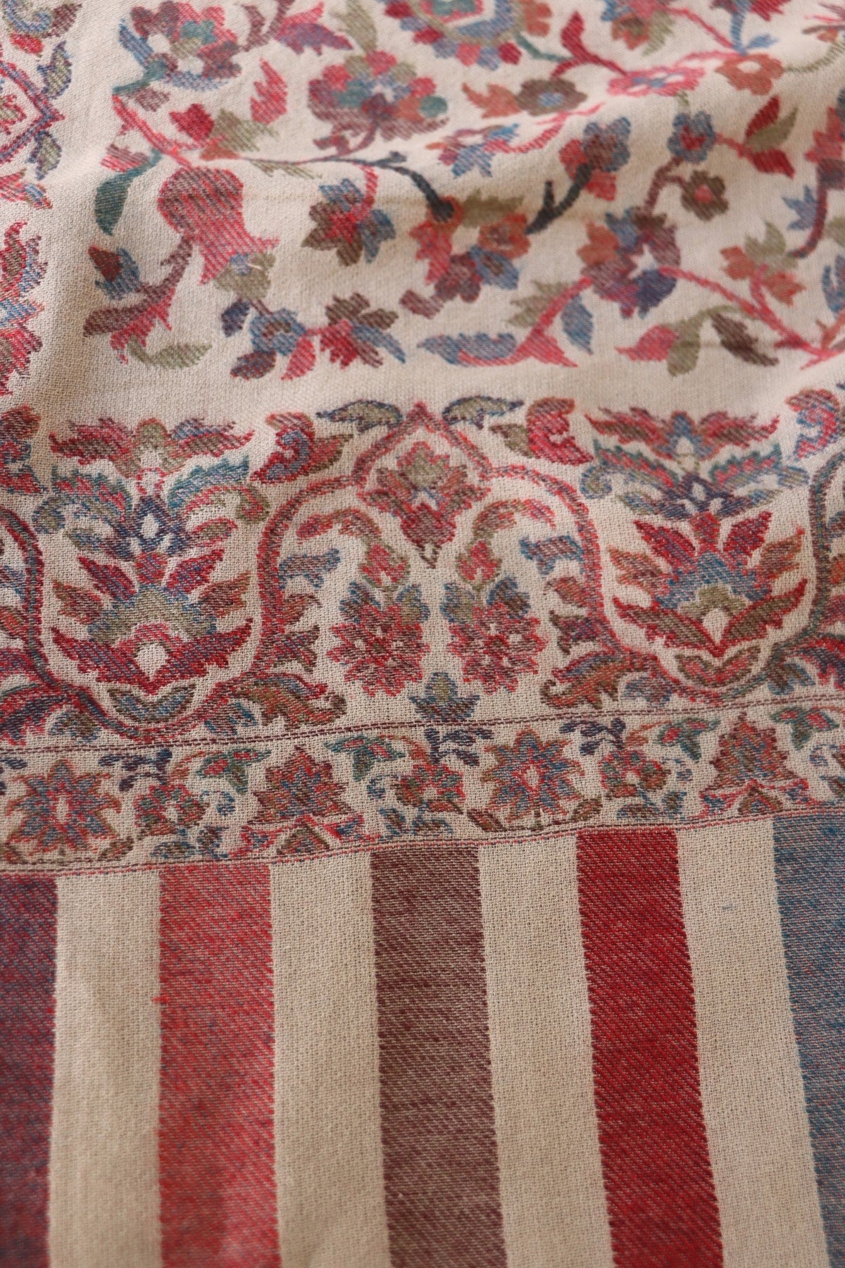 Beige Kani Men Fine Wool Shawl