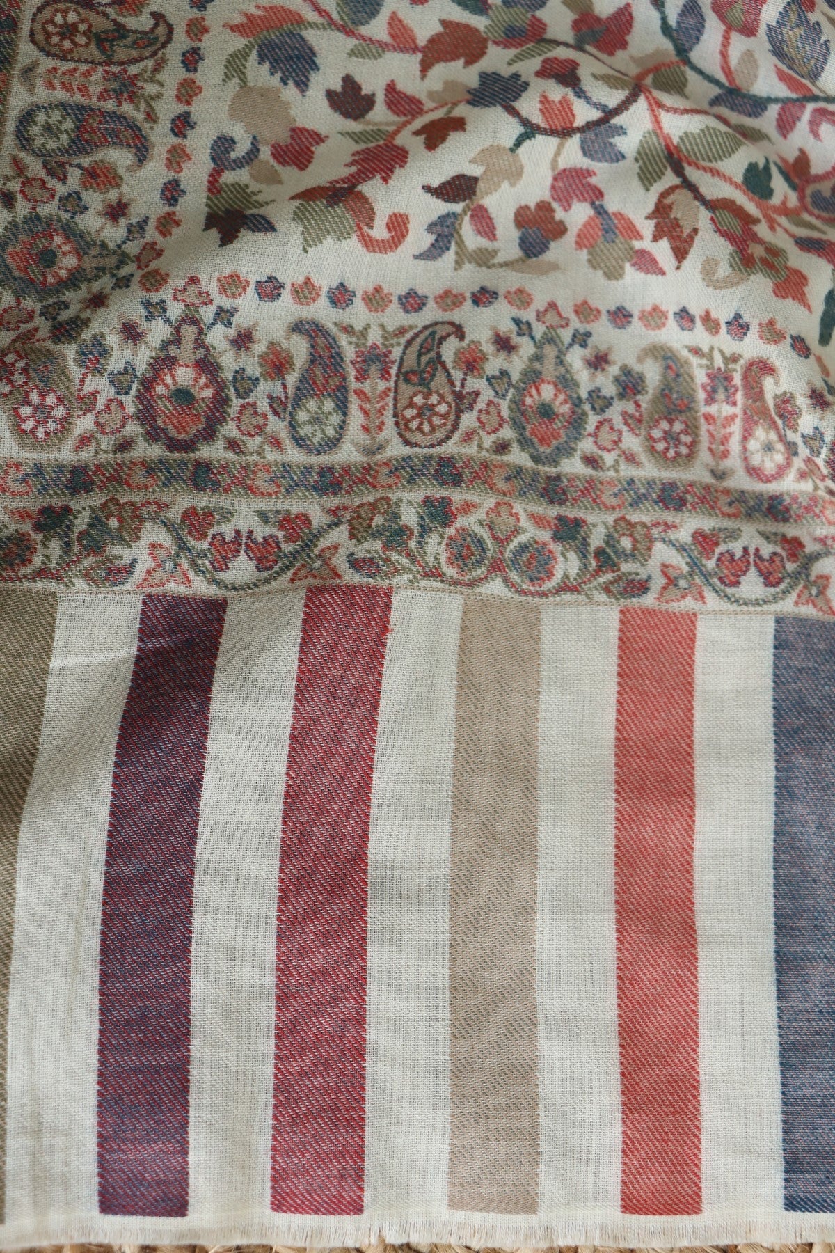 Off White Kani Men Fine Wool Shawl