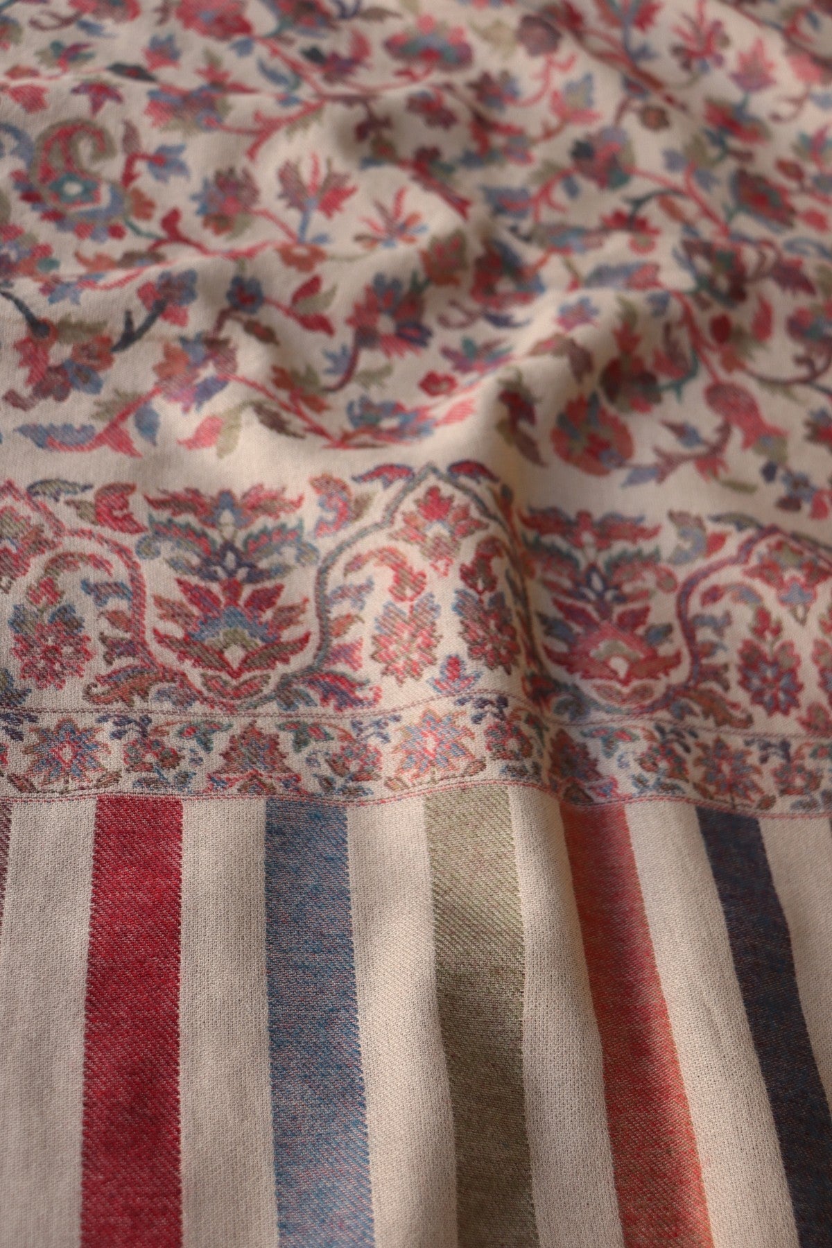 Beige Kani Men Fine Wool Shawl