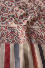 Beige Kani Men Fine Wool Shawl