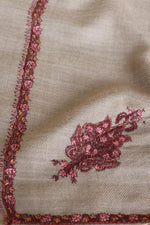 Black Sozni Embroidered Men's Fine Wool Shawl