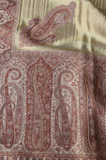 Antique Gold Zari and Beige Kani Fine Wool Shawl