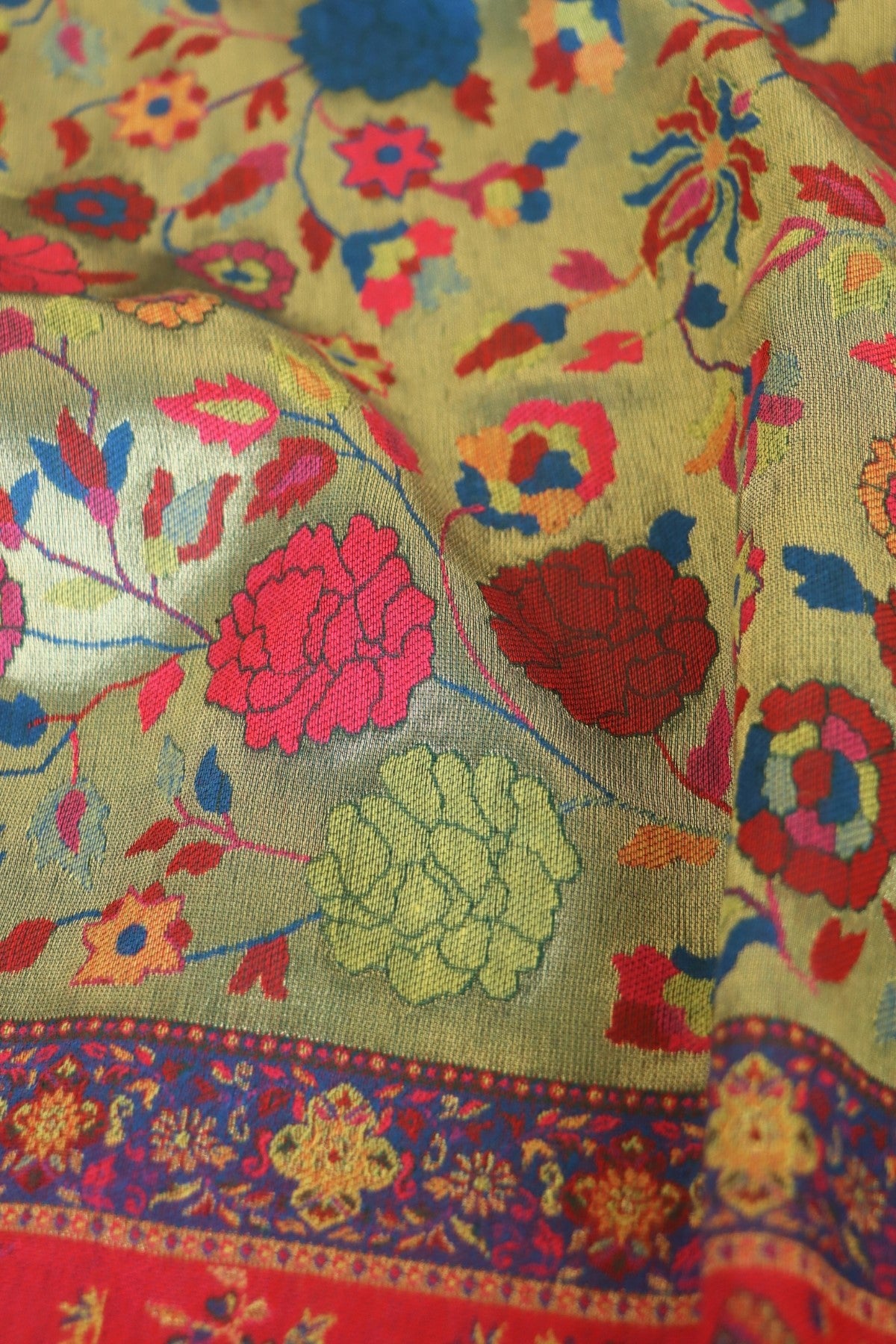 Mughal Design Silk Zari Kani Dupatta