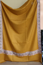 Mustard Yellow Sozni Pashmina Shawl