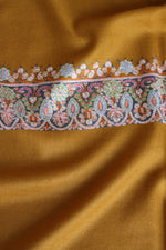 Mustard Yellow Sozni Pashmina Shawl