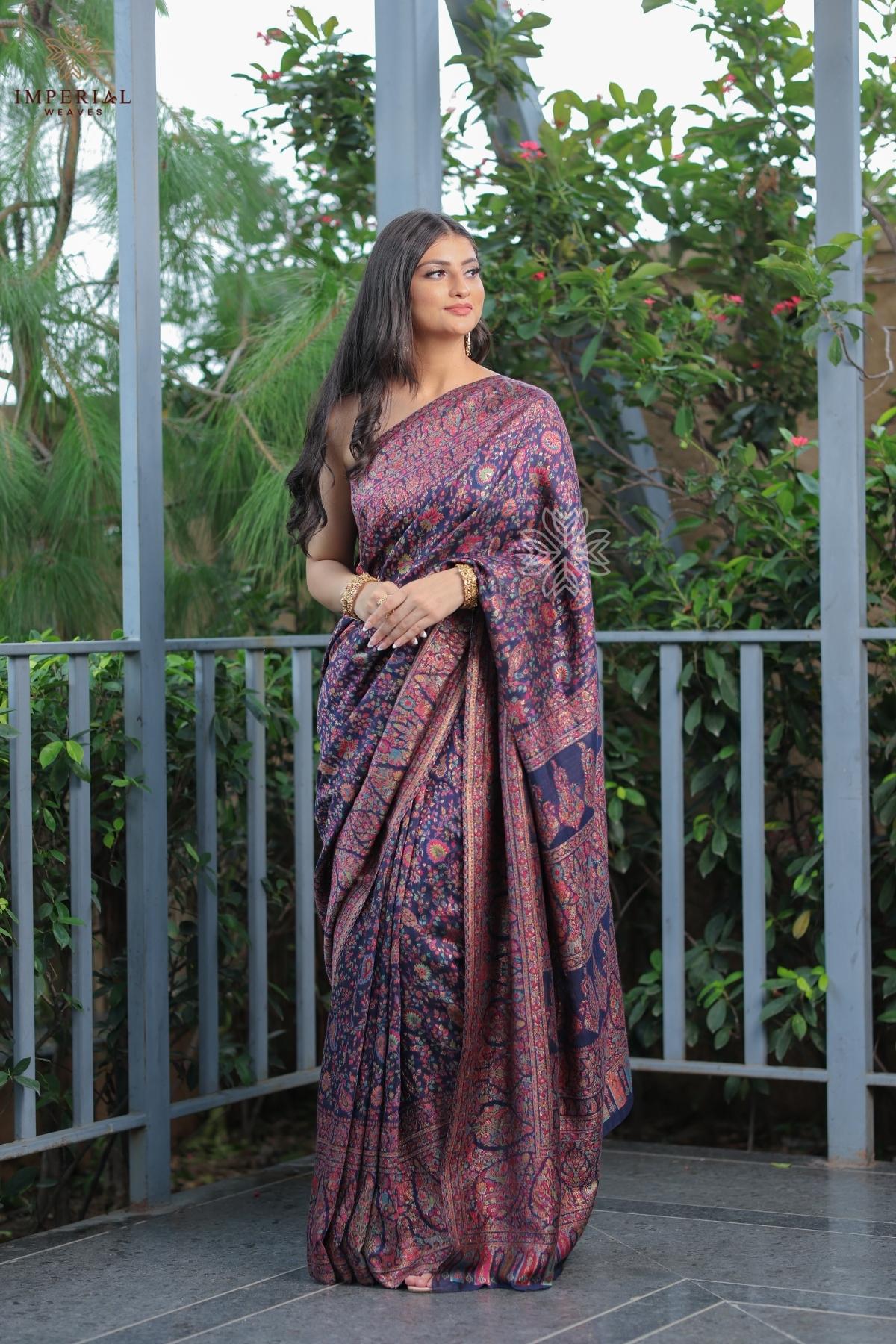Kashmiri Kani Silk Saree Online - Imperial Weaves